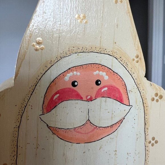 Vintage Wooden Christmas Figurines, Hand Made and Hand Painted Folk Art - 12" - Picture 6 of 14